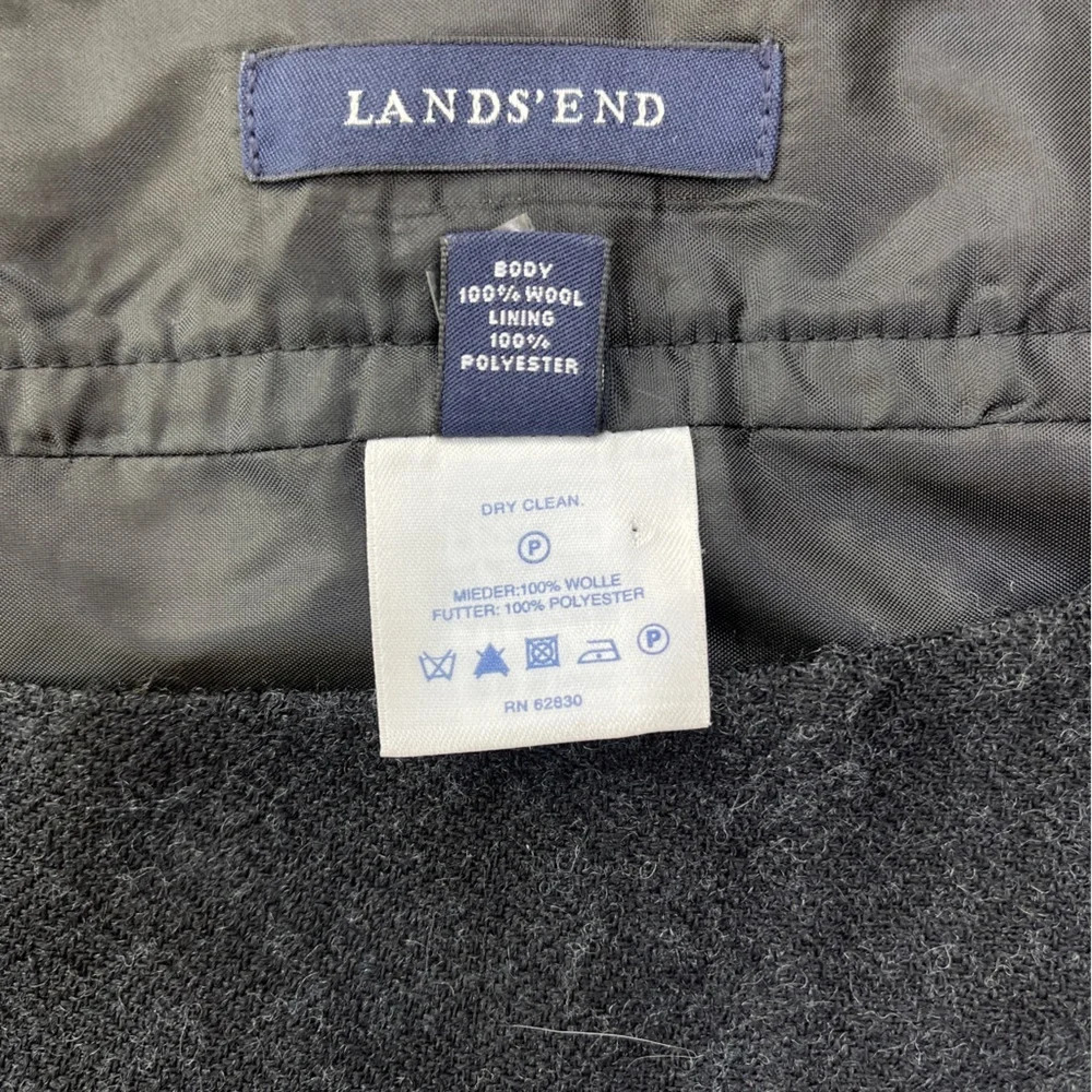 Lands' End Black Wool Paisley Lined Career Zip Pencil Straight Skirt, Size 10P - Picture 4 of 7